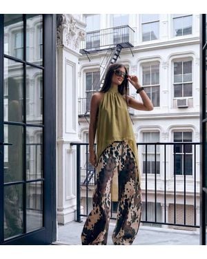 Lioness Exclusive Gabriella Halterneck Chiffon Drape Top - Blue