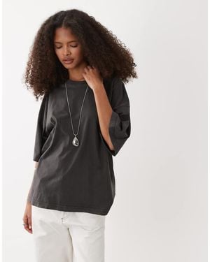 ARKET Camiseta Negra Extragrande De - Negro
