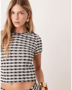 New Look Co-ord Boucle Tee - Brown