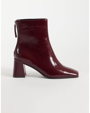 ASOS Rafe Block Heel Ankle Boots - Red