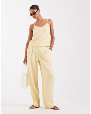 JJXX Co Ord Linen Blend Trousers - Natural
