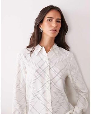 Mango Klassiek Overhemd Met Ruitprint - Wit