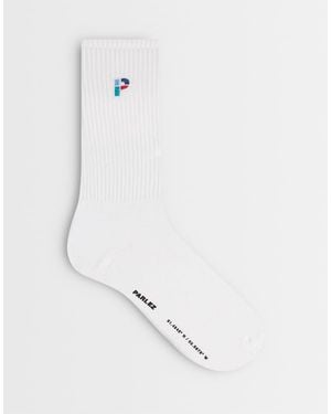 Parlez Logo Lewis Socks - White