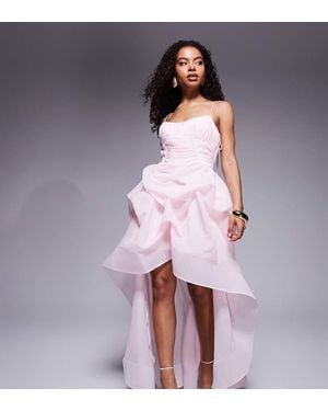 ASOS Asos Design Petite Organdie Maxi Dress With Manipulated Skirt And High-Low Hem - Purple