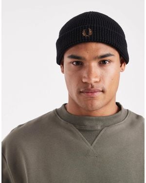 Fred Perry Waffle Beanie - Black