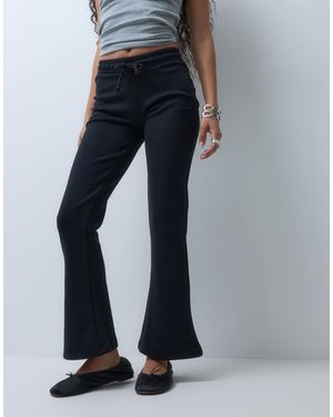 ASOS Asos Design Petite Interlock Wide Leg Flare - Blue