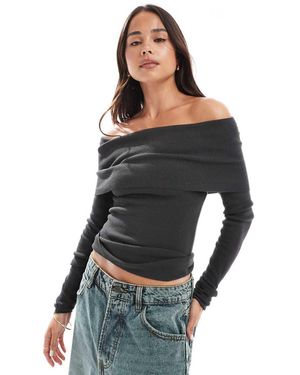 ASOS Structured Bardot Top - Black
