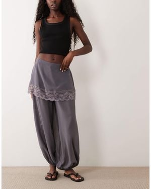 ASOS Skirt Detail Pants With Lace - Multicolor