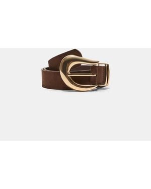 Stradivarius Belt With Buckle - White