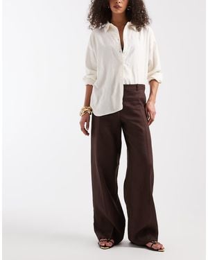 & Other Stories Pure Linen Tailored Trousers - White