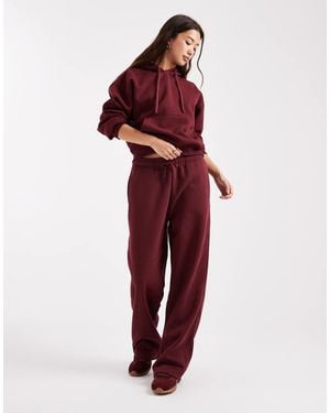 ONLY Joggers Burdeos De Pernera Recta De Punto Liso De (Parte De Un Conjunto)-Rojo