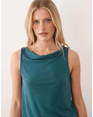 Vila Top Senza Maniche Con Scollo Ad Anello Profondo Atlantico - Blu