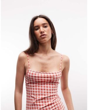 Monki Square Neck Vest Top Co-ord - Red
