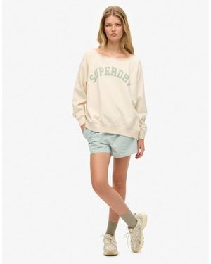 Superdry – athletic essentials – sweatshirt - Natur