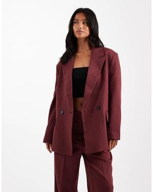 Vero Moda – eleganter blazer mit fischgrätmuster - Rot