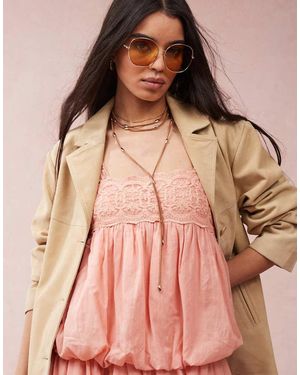 ASOS Collar De Varias Hileras Con Detalle De Cordón De - Rosa