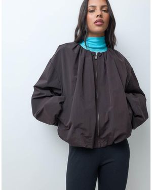 ASOS Cropped Bomberjack Met Bubbelzoom Van Nylon - Grijs