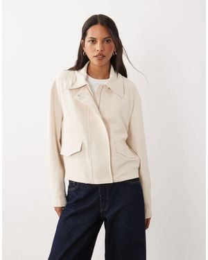 Mango Tailored Harrington Jacket - Natural