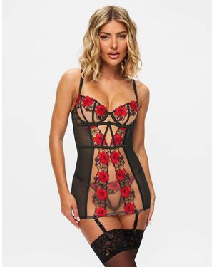 Ann Summers Caged Rose Padded Cami Suspender - Red