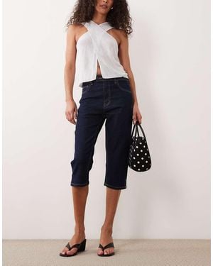 ASOS Jeans Capri Rinse Wash Con Tasche Sul Davanti - Blu
