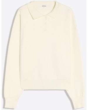 Bershka Oversize-pullover mit polokragen - Weiß