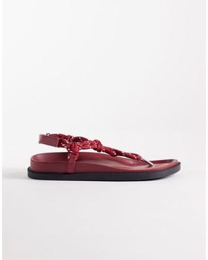 SEQWL Teensandalen Met Bandjes Van Koord - Rood