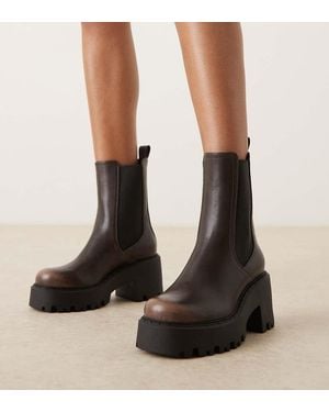 ASOS Wide Fit Rae Chunky Heeled Chelsea Boots - Black