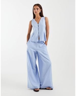 Aware Loose Fit Textured Pants - Blue