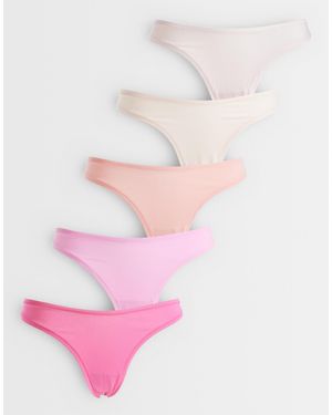ASOS 5 Pack Lingerie Thongs - Pink