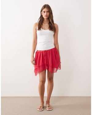Miss Selfridge Laye Mini Skirt - Red