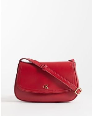 Calvin Klein Camera Bag With Strap And Detail - Red