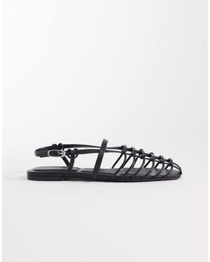 Calvin Klein Jeans Strappy Leather Ballerina Flats - White