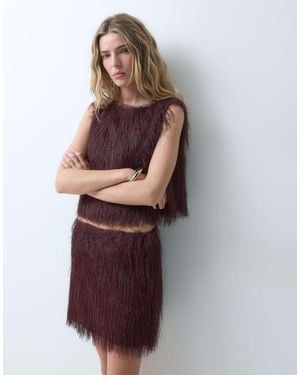ASOS Fluffy Mouwloze Top - Rood