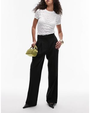 & Other Stories Stretch Wool Blend Tailored Pants - Black