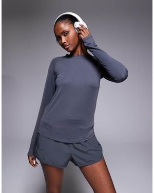 4505 Nylon Performance Mesh Quick-dry Running Long Sleeve Top - Blue
