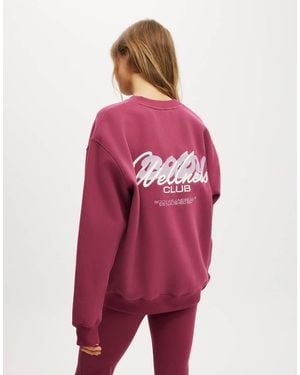 Cotton On Cotton On Plush Graphic Crew Sweatshirt - Red