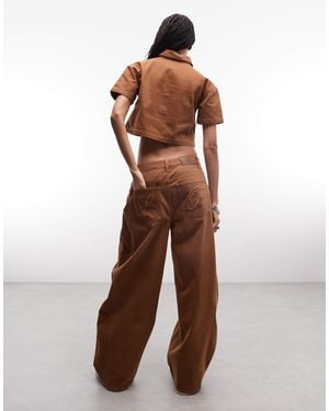 Liquor N Poker baggy Horseshoe Jeans - Brown