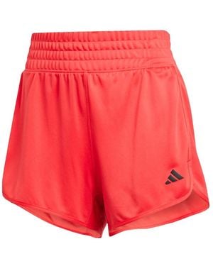 adidas Originals Pacer Essentials Knit High-Rise Shorts - Red