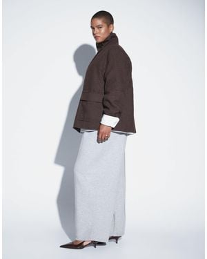 ASOS Asos Design Curve Funnel Harrington Formal Jacket - White