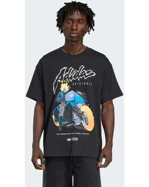 adidas Originals T-shirt oversize à imprimé marvel ghost rider - Bleu