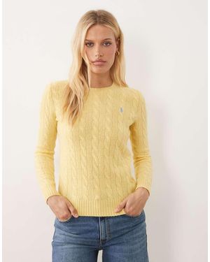 Polo Ralph Lauren Icon Logo Cotton Cable Knit Jumper - Yellow