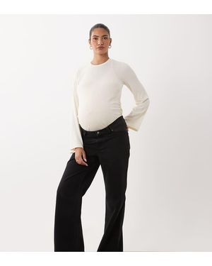 ASOS Asos Design Maternity Rechte Jeans Met Wijde Pijpen - Wit
