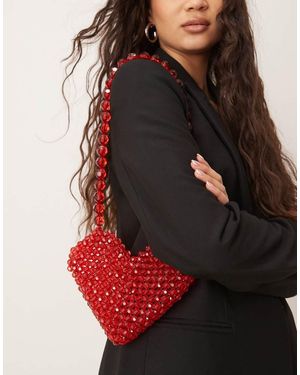 Sister Jane Sunrise Heart Beaded Bag - Red