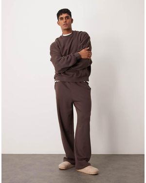 ASOS Essential Wide Leg Joggers - Brown