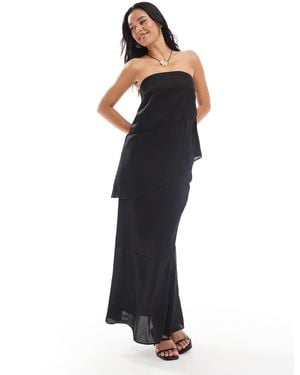 4th & Reckless Chiffon Sheer Hem Maxi Skirt Co-Ord - Blue