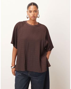 ARRANGE Curve - t-shirt hybride texturé à manches raglan - chocolat - Violet