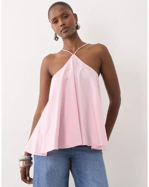 ASOS Volume Halterneck Cami - Pink