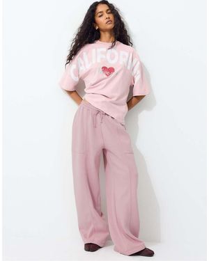 Stradivarius Cotton Plush Barrel joggers - Pink
