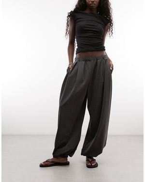 Weekday Wide Leg Balloon Trousers - Black