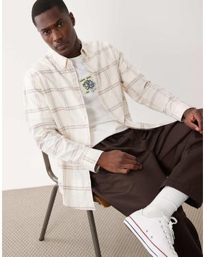 Calvin Klein Camicia Oxford A Quadri Sporco - Neutro
